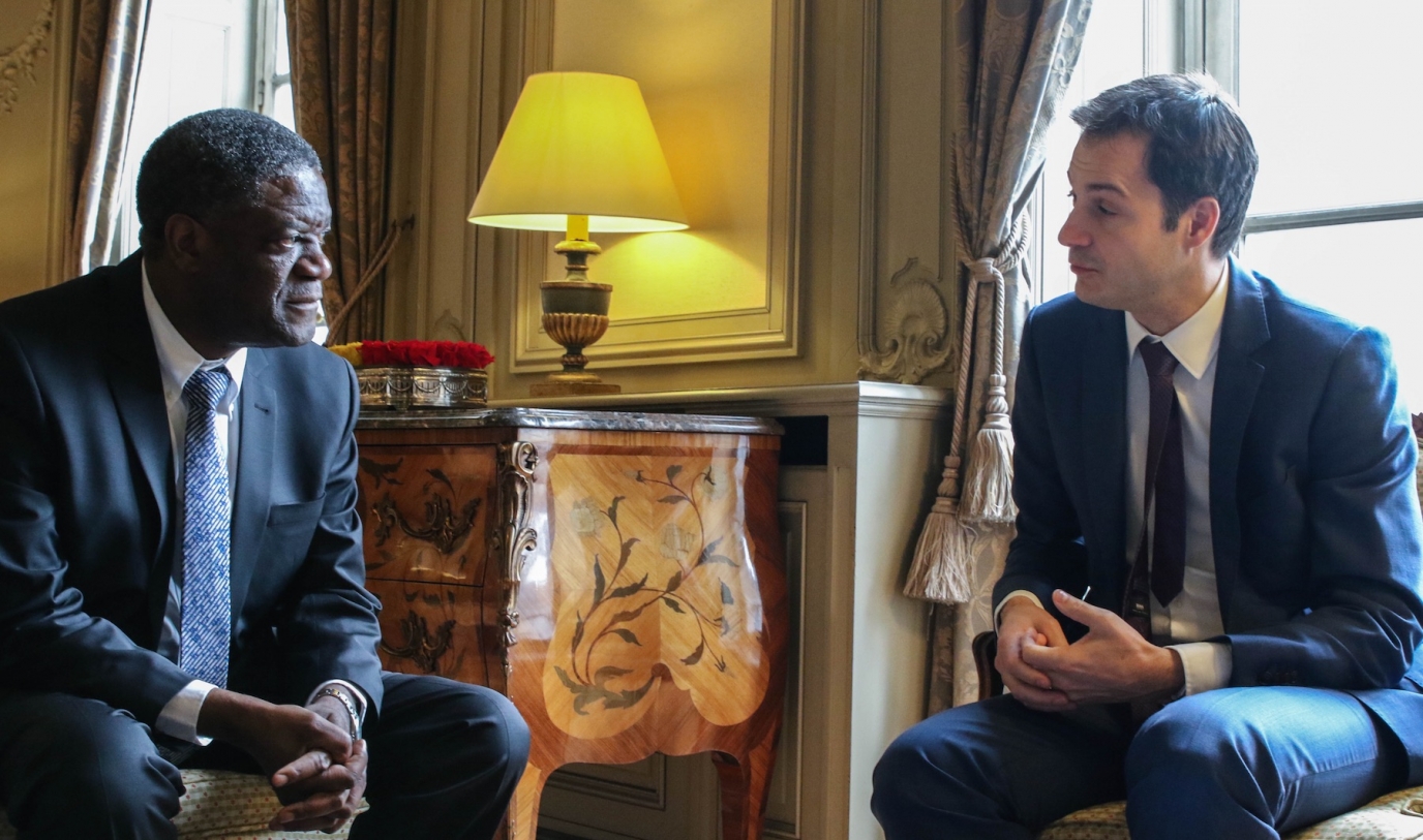 Dr. Denis Mukwege et vicepremier Alexander De Croo