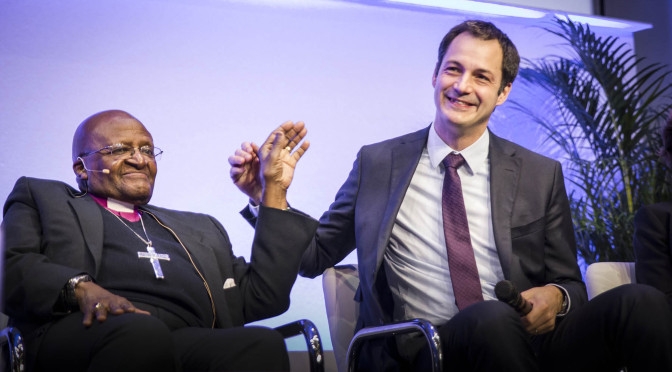 Alexander De Croo en Desmond Tutu 