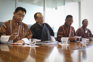 Onderhoud met premier met Tshering Tobgay, premier van Bhutan