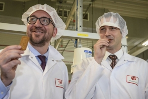 Premier Charles Michel, vicepremier Alexander De Croo en minister Maggie De Block bezoeken Lotus en Ablynx